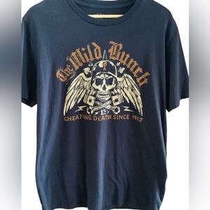 Lucky Brand Men’s Navy Cheating Death Short Sleeve Skull T-Shirt Size Large